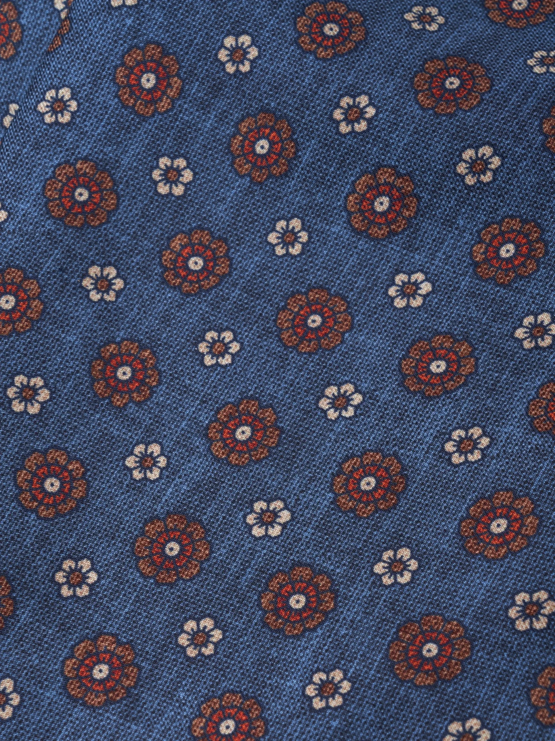 Favourbrook Navy Chartwell Silk Cravat- Scarves & Cravats