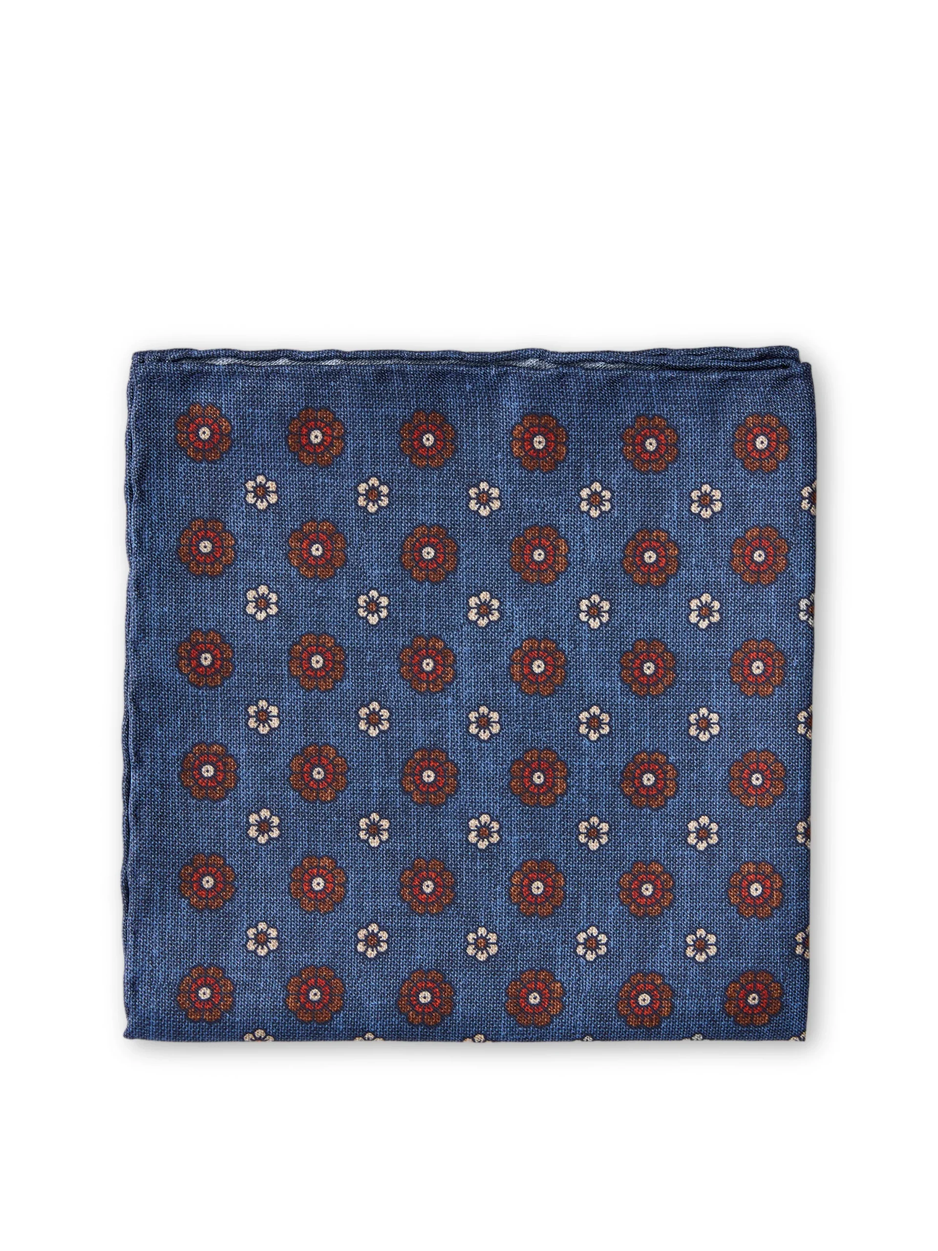 Favourbrook Navy Chartwell Silk Pocket Square- Pocket Squares