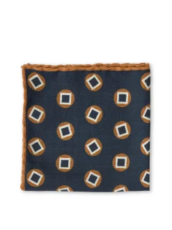 Favourbrook Navy Clivedon Silk Pocket Square- Pocket Squares