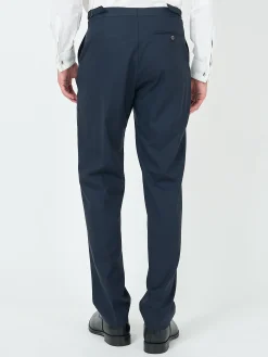 Favourbrook Navy Dalton Wool Dress Trouser- Trousers | Suits