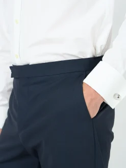 Favourbrook Navy Dalton Wool Dress Trouser- Trousers | Suits
