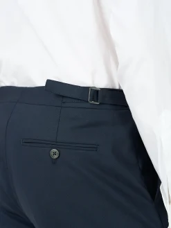 Favourbrook Navy Dalton Wool Dress Trouser- Trousers | Suits