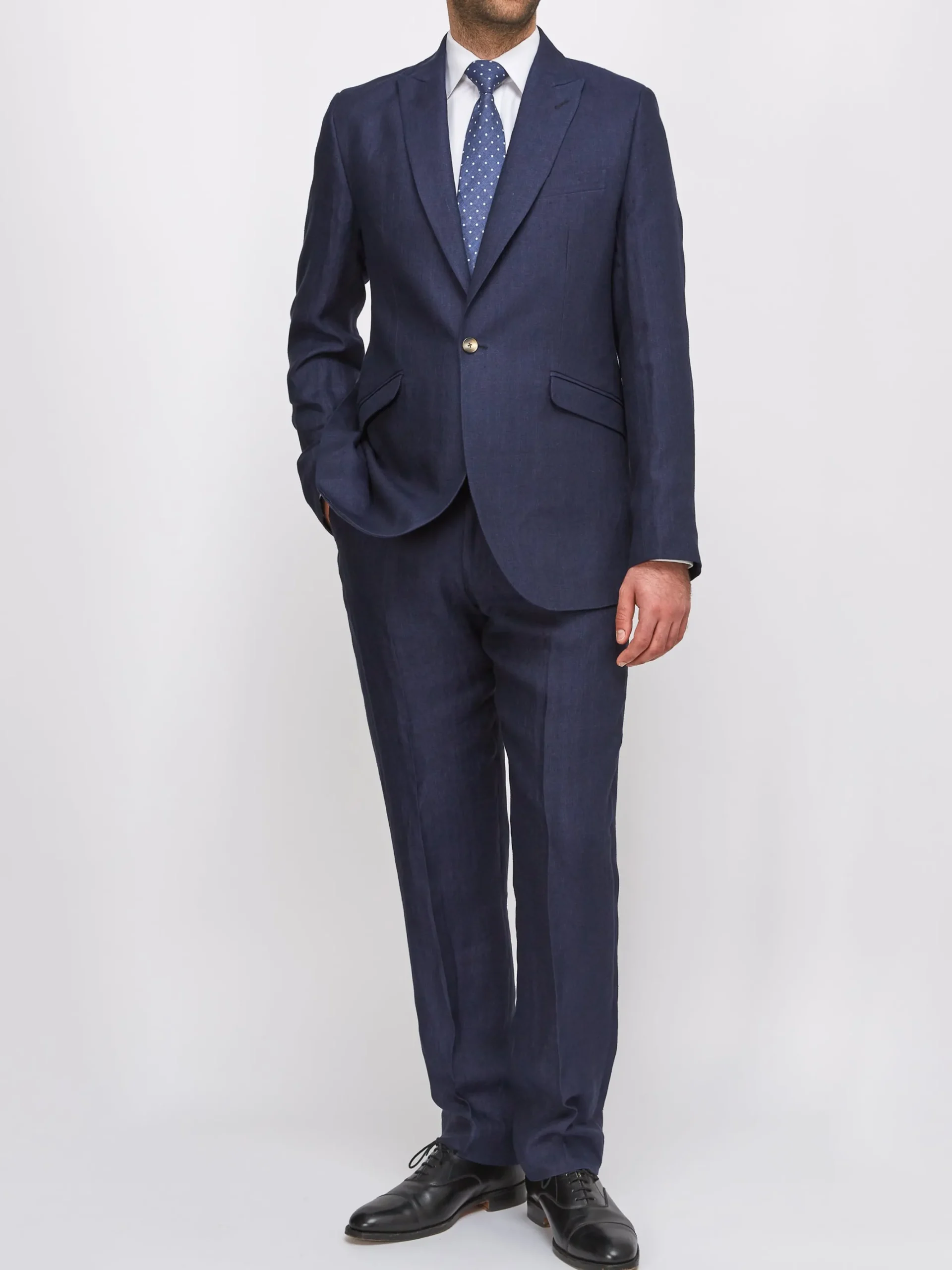 Favourbrook Navy Ethan Herringbone Ebury Jacket- Suits