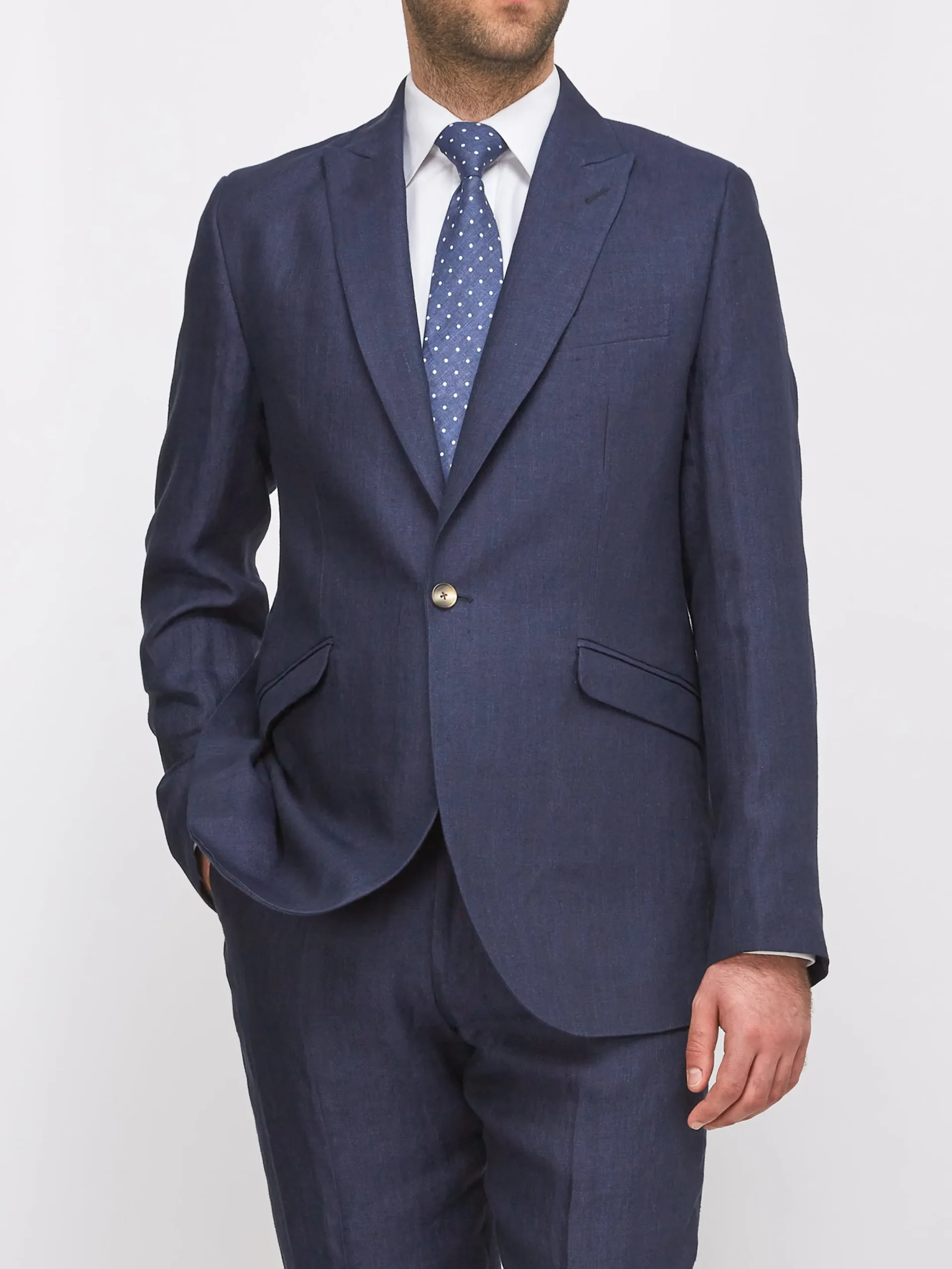 Favourbrook Navy Ethan Herringbone Ebury Jacket- Suits