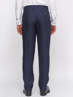 Favourbrook Navy Ethan Herringbone Windsor Trousers- Trousers | Suits