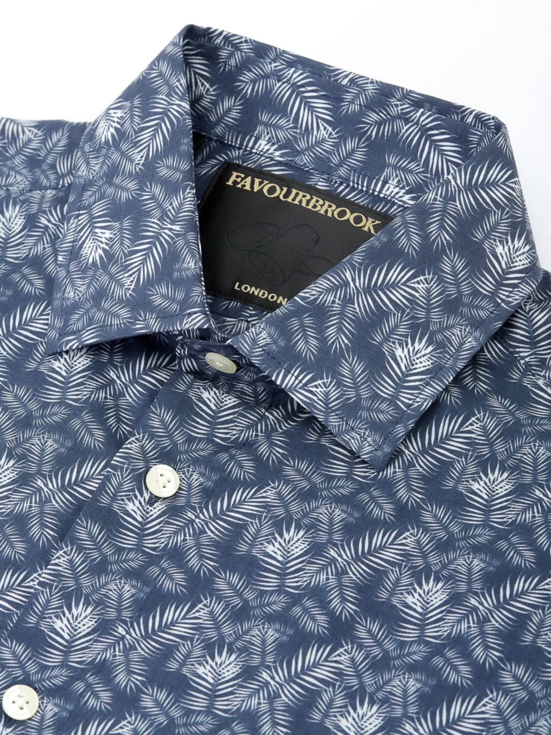 Favourbrook Navy Fern Cotton Oratory Shirt- Shirts