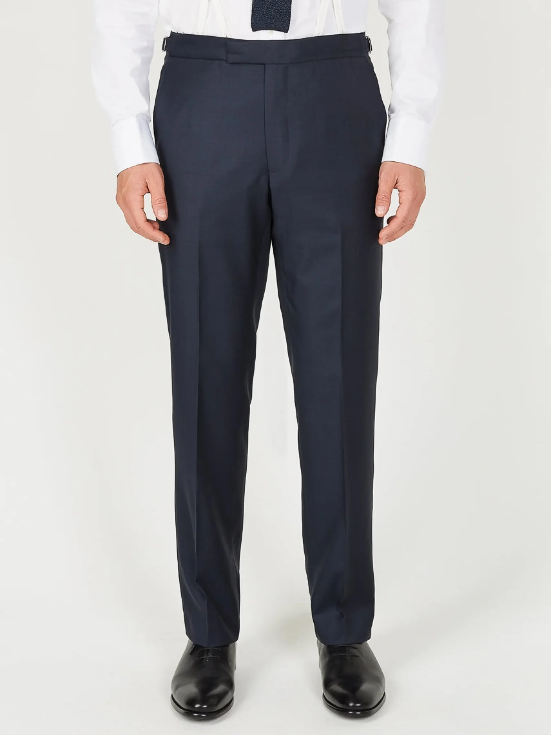 Favourbrook Navy Furlong Wool High Waisted Flat Front Trouser- Royal Ascot | Groomswear