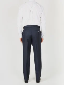 Favourbrook Navy Furlong Wool High Waisted Flat Front Trouser- Royal Ascot | Groomswear