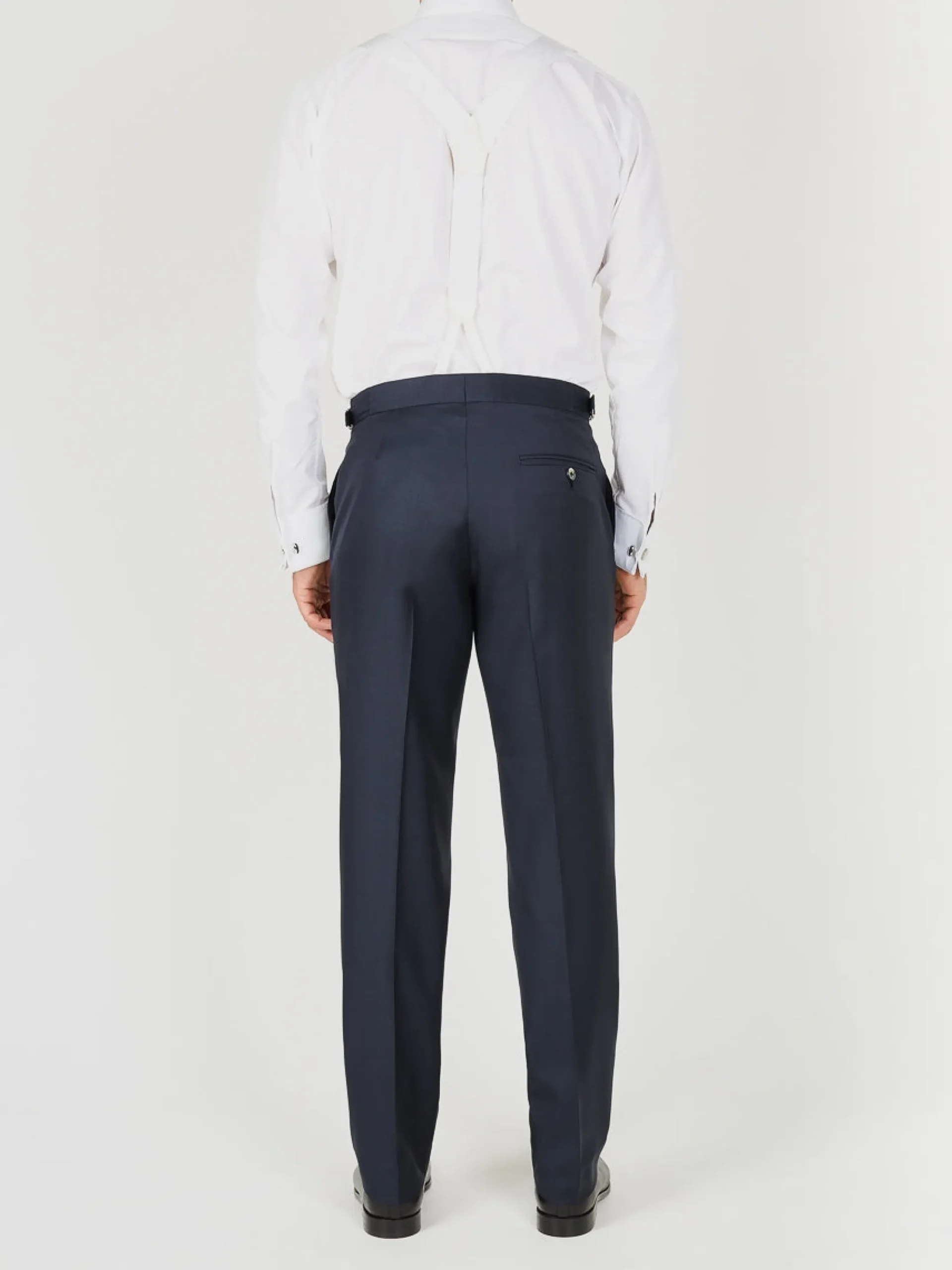 Favourbrook Navy Furlong Wool High Waisted Flat Front Trouser- Royal Ascot | Groomswear