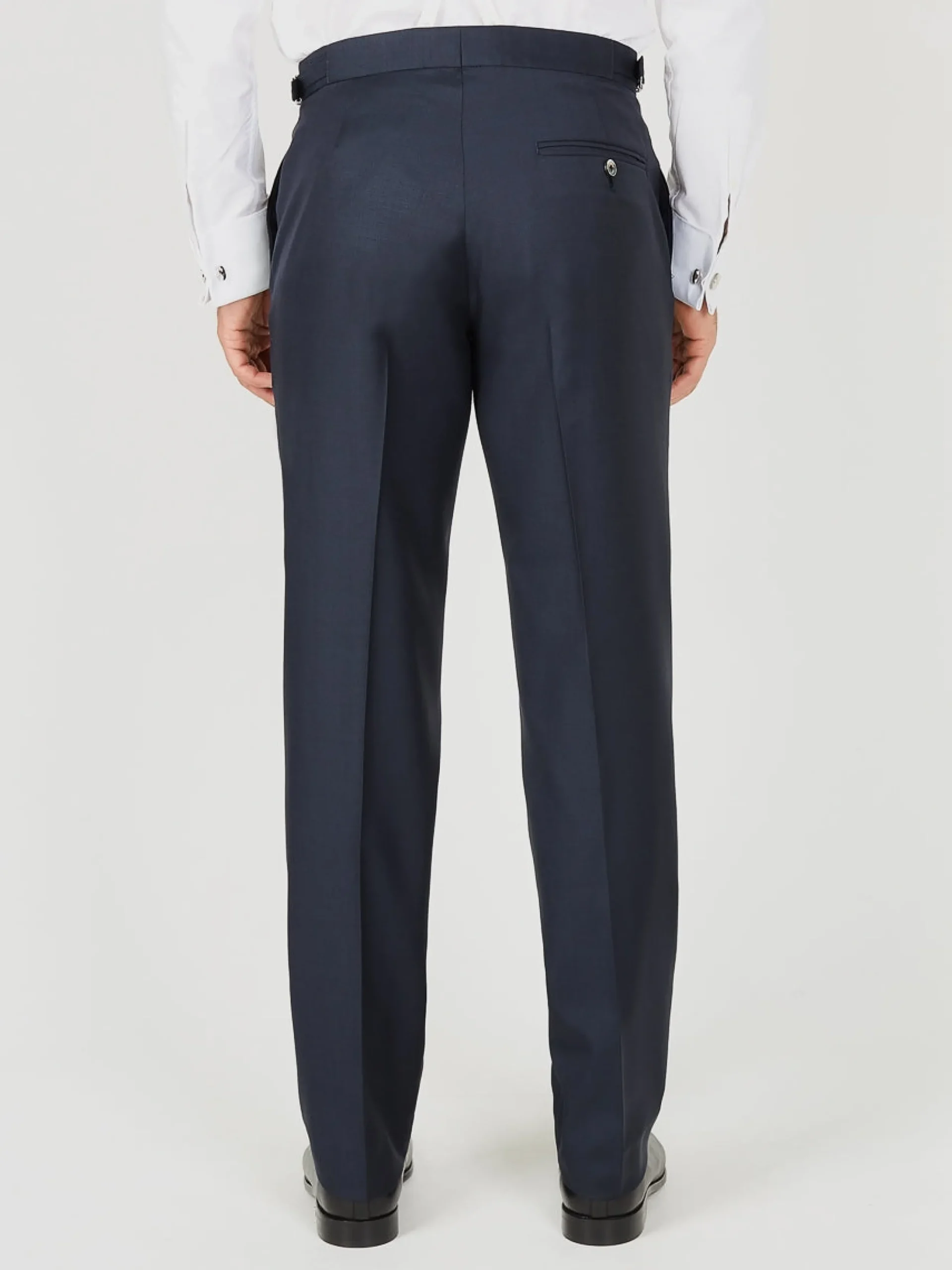 Favourbrook Navy Furlong Wool High Waisted Flat Front Trouser- Royal Ascot | Groomswear