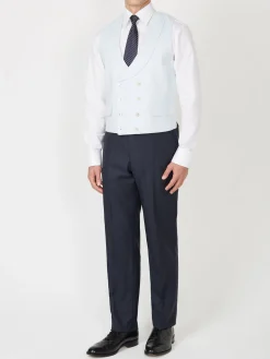 Favourbrook Navy Furlong Wool High Waisted Flat Front Trouser- Royal Ascot | Groomswear