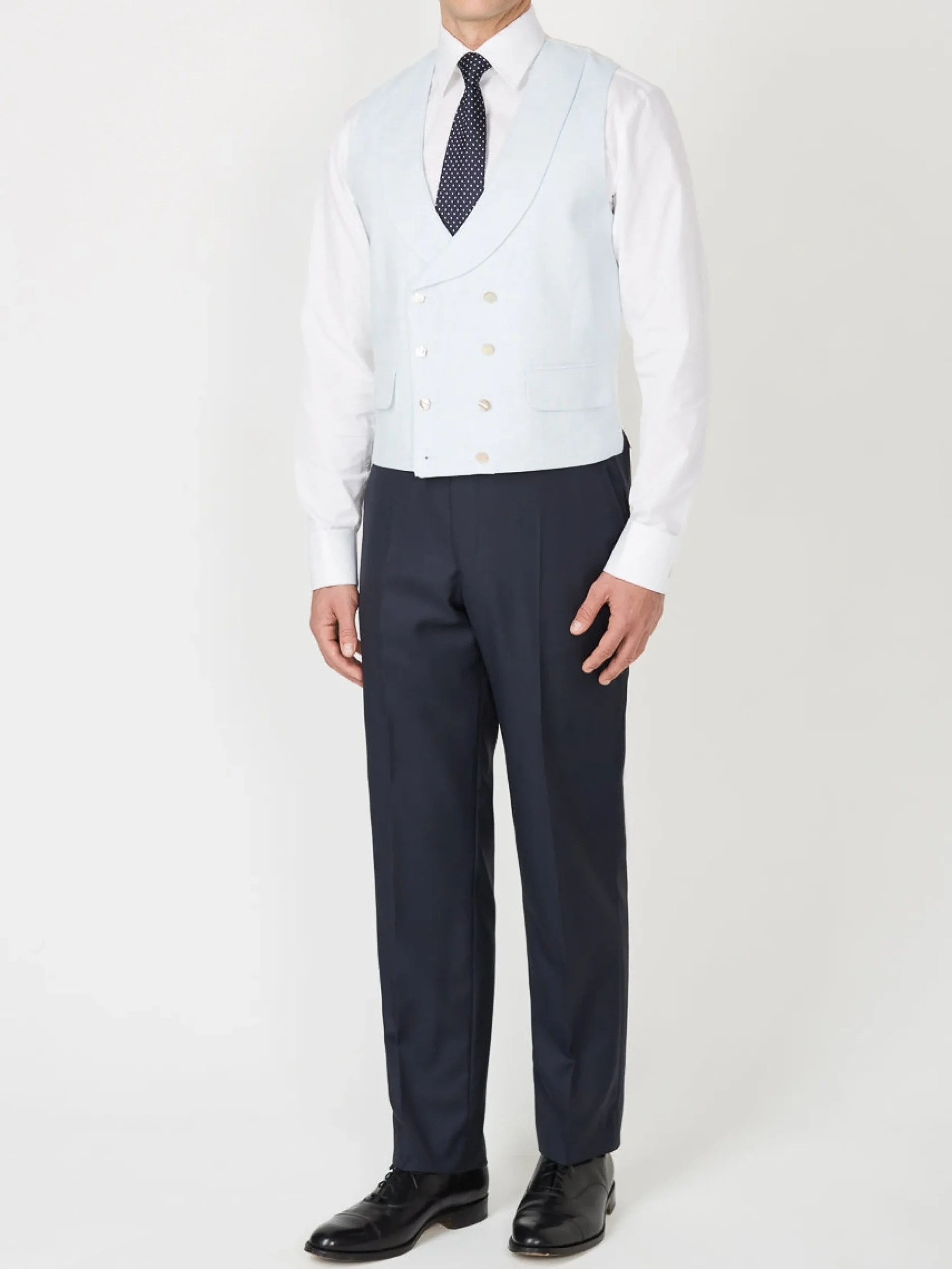 Favourbrook Navy Furlong Wool High Waisted Flat Front Trouser- Royal Ascot | Groomswear
