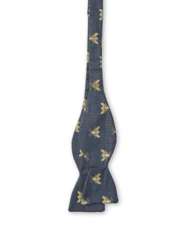 Favourbrook Navy Gold Bees Silk Large Party Bow Tie- Bow Ties