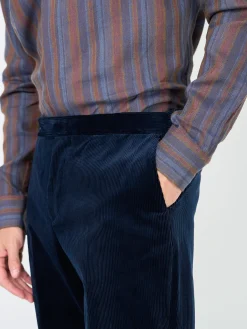 Favourbrook Navy Hatfield Cord Dress Trouser- Trousers | Suits