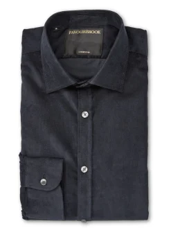 Favourbrook Navy Mersey Cord Burlington Shirt- Shirts