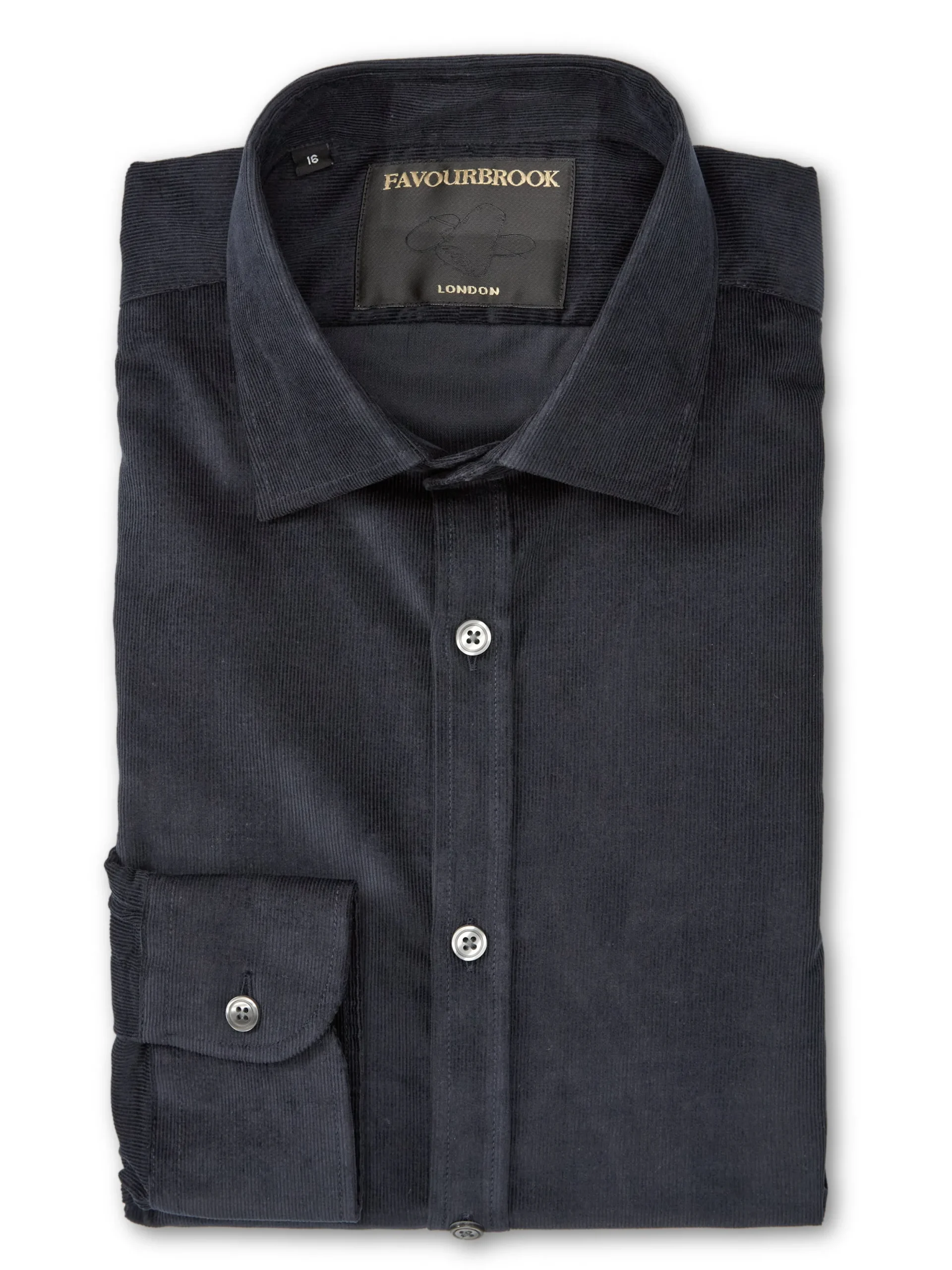 Favourbrook Navy Mersey Cord Burlington Shirt- Shirts
