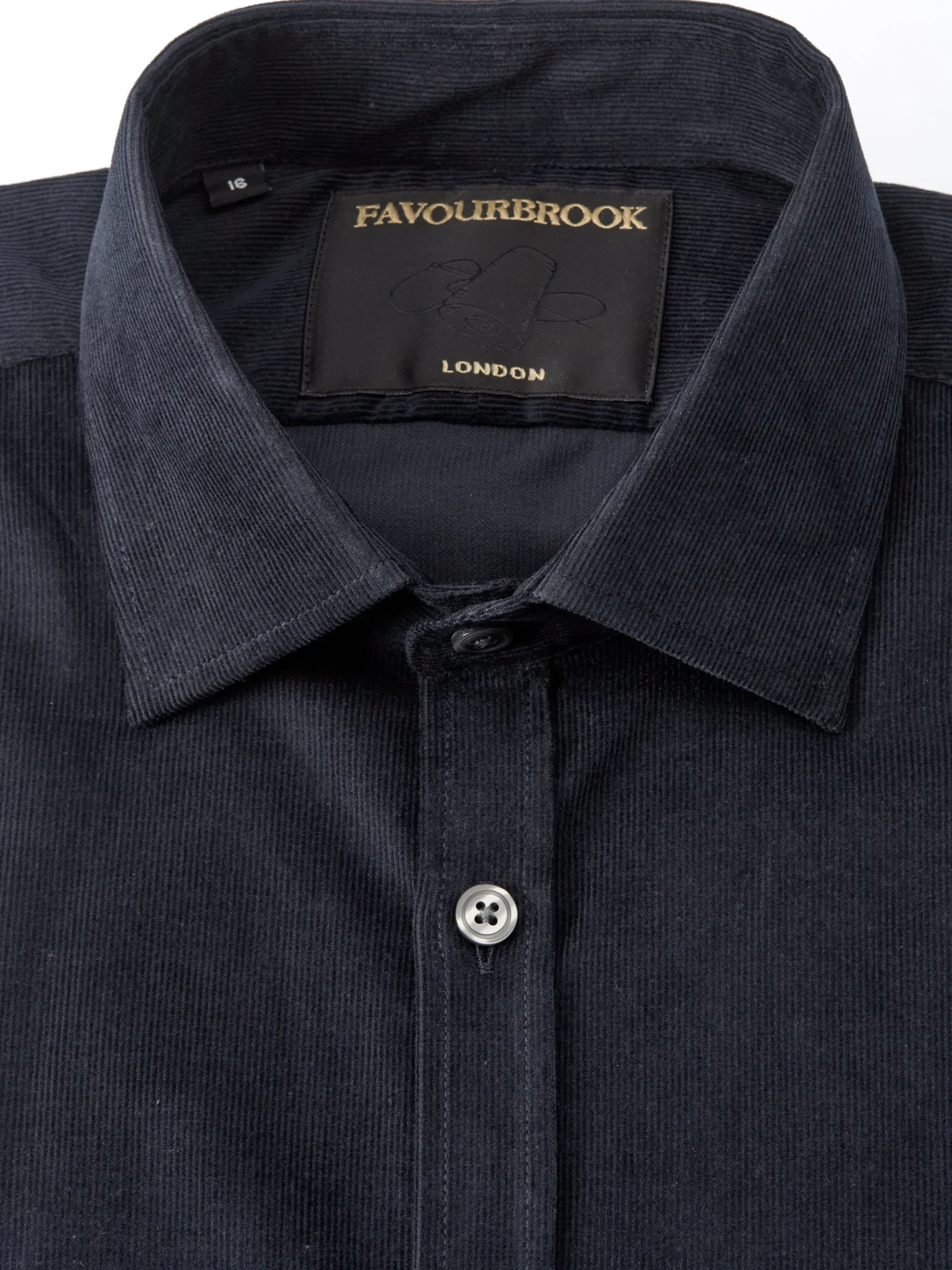 Favourbrook Navy Mersey Cord Burlington Shirt- Shirts