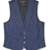 Favourbrook Navy Pickwick Silk Single Breasted 4 Button Shawl Lapel Waistcoat- Waistcoats | Shawl Lapel Waistcoats