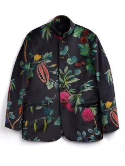 Favourbrook Navy Regency Velvet Nehru Jacket- Nehru Jackets | Velvet Jackets