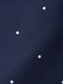 Favourbrook Navy Spot Silk Scarf- Scarves & Cravats