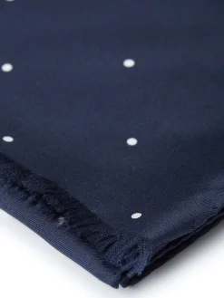 Favourbrook Navy Spot Silk Scarf- Scarves & Cravats