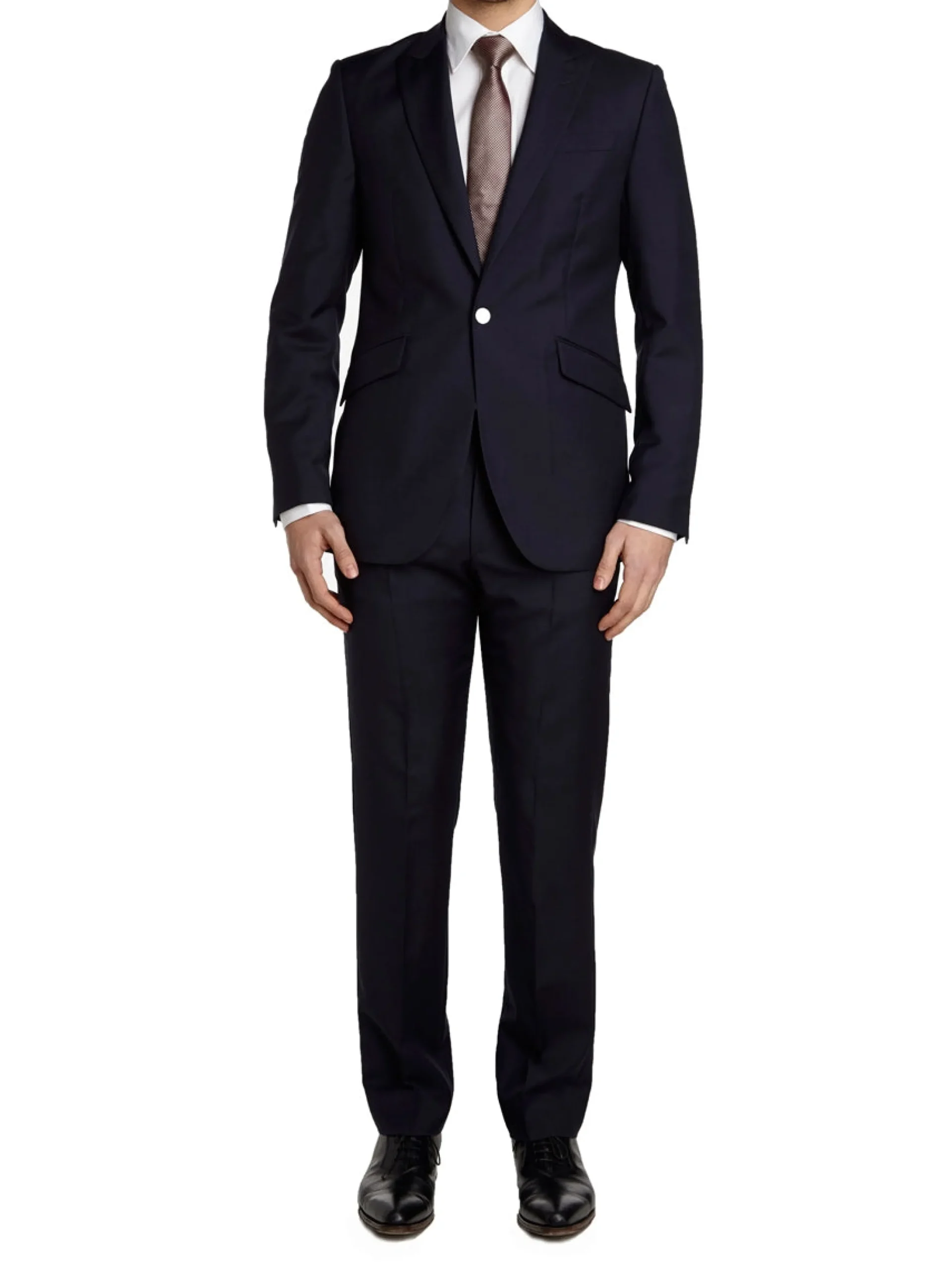 Favourbrook Navy Tonic Mohair Wool Flat Front Trouser- Trousers