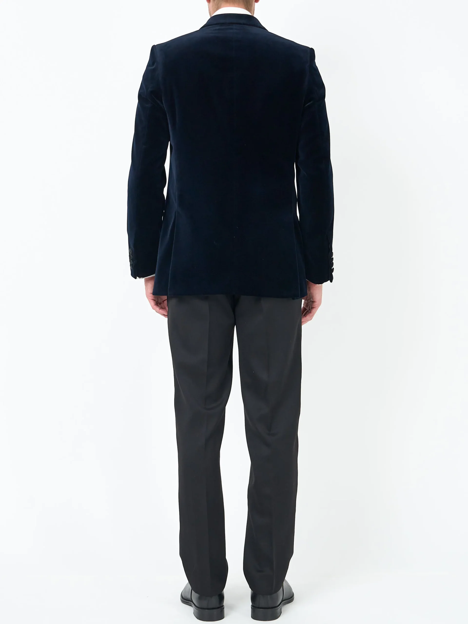 Favourbrook Navy Velvet Cotton Double Breasted Dinner Jacket- Occasionwear | Velvet Jackets