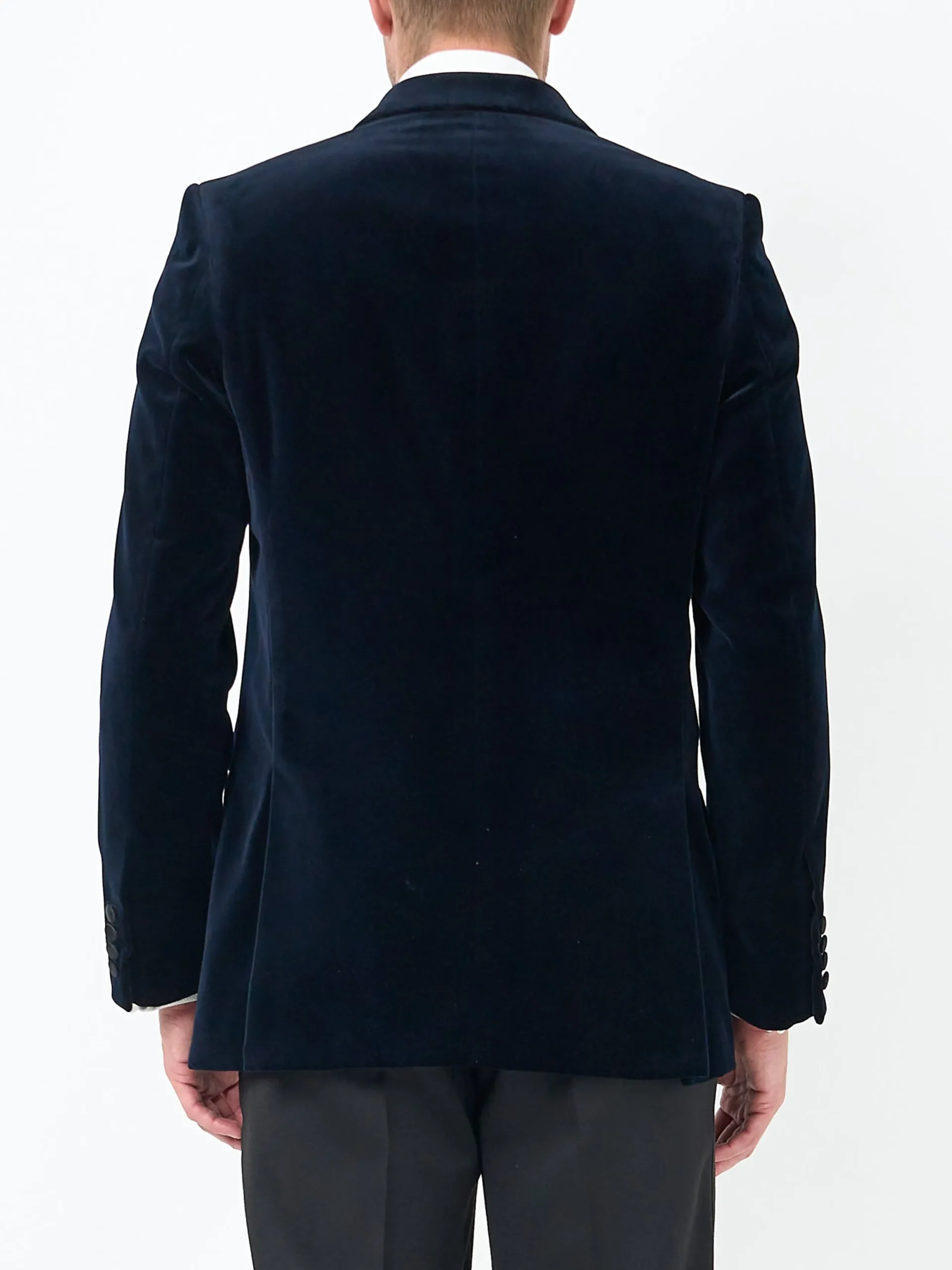 Favourbrook Navy Velvet Cotton Double Breasted Dinner Jacket- Occasionwear | Velvet Jackets