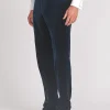 Favourbrook Navy Velvet Cotton Flat Front Dress Trouser- Trousers