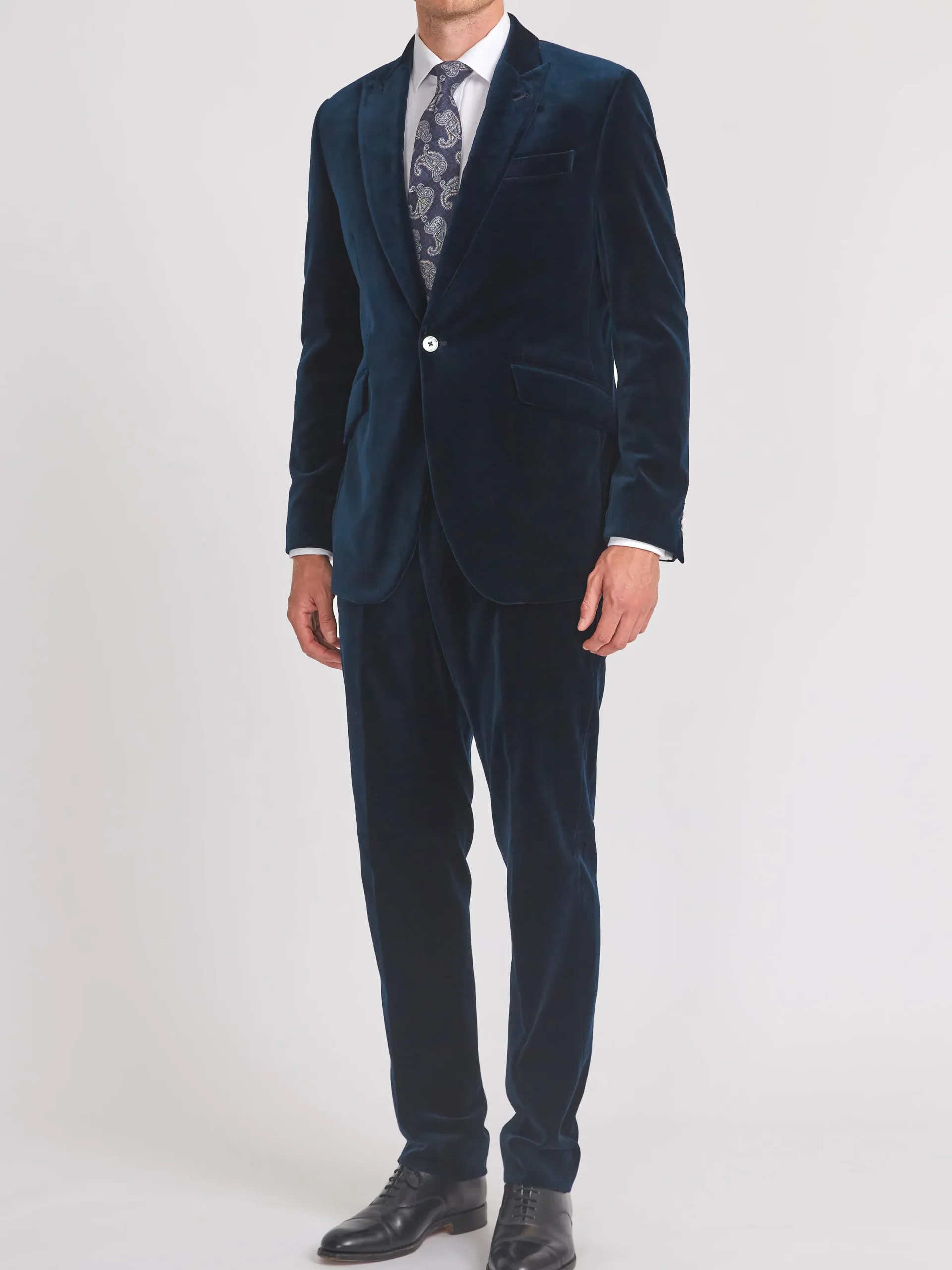 Favourbrook Navy Velvet Cotton Newport Jacket- Velvet Jackets