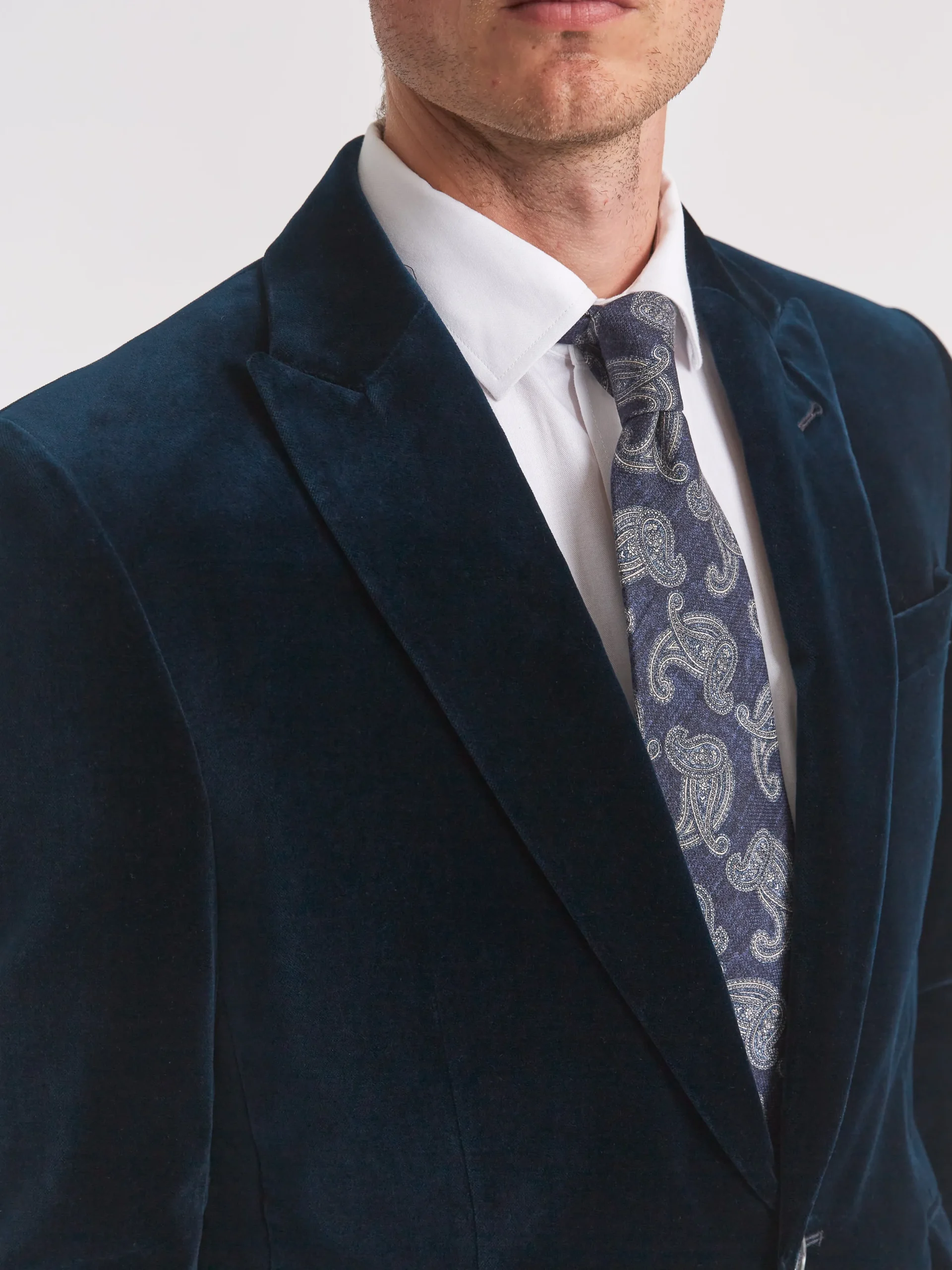 Favourbrook Navy Velvet Cotton Newport Jacket- Velvet Jackets