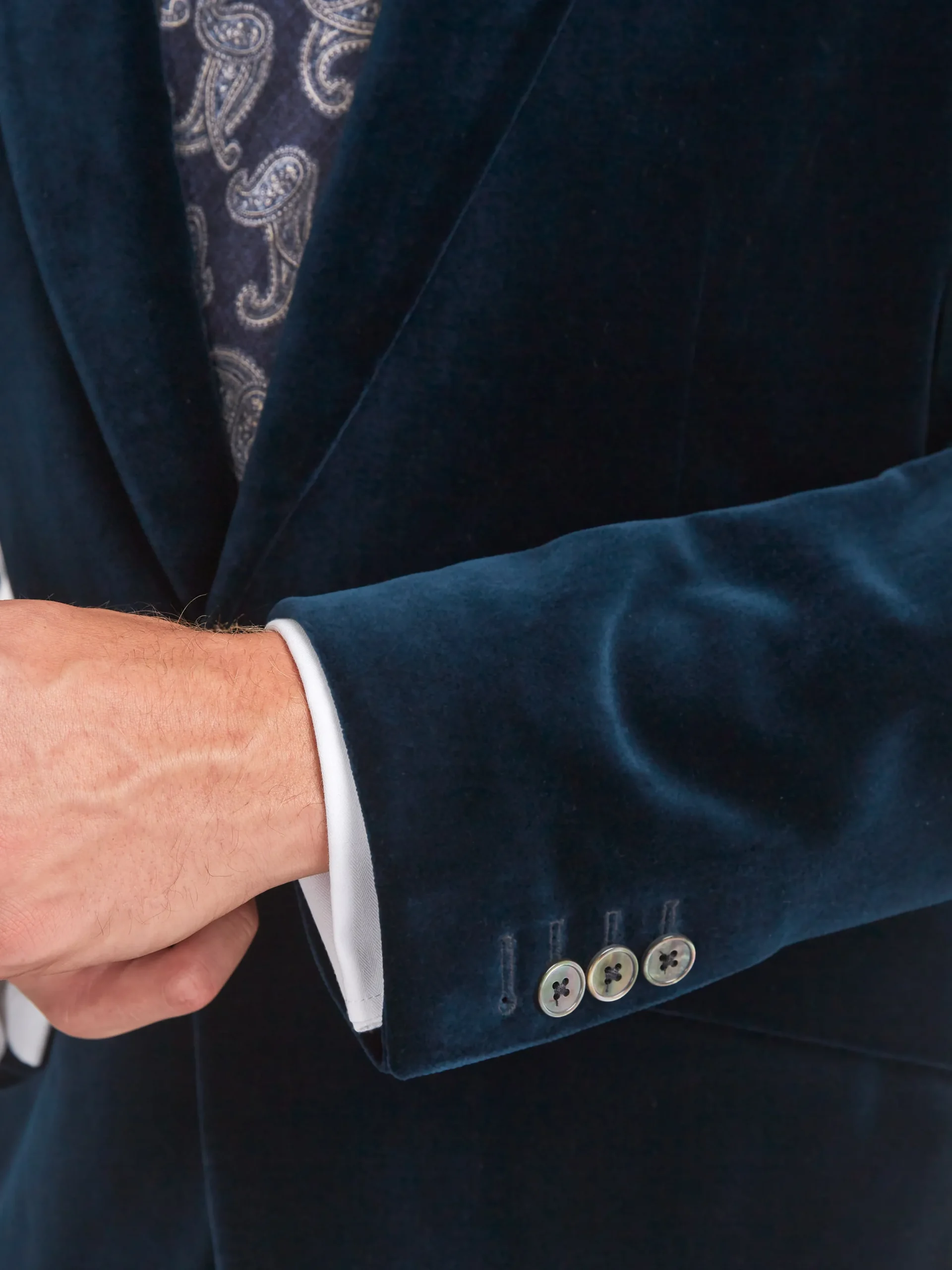 Favourbrook Navy Velvet Cotton Newport Jacket- Velvet Jackets