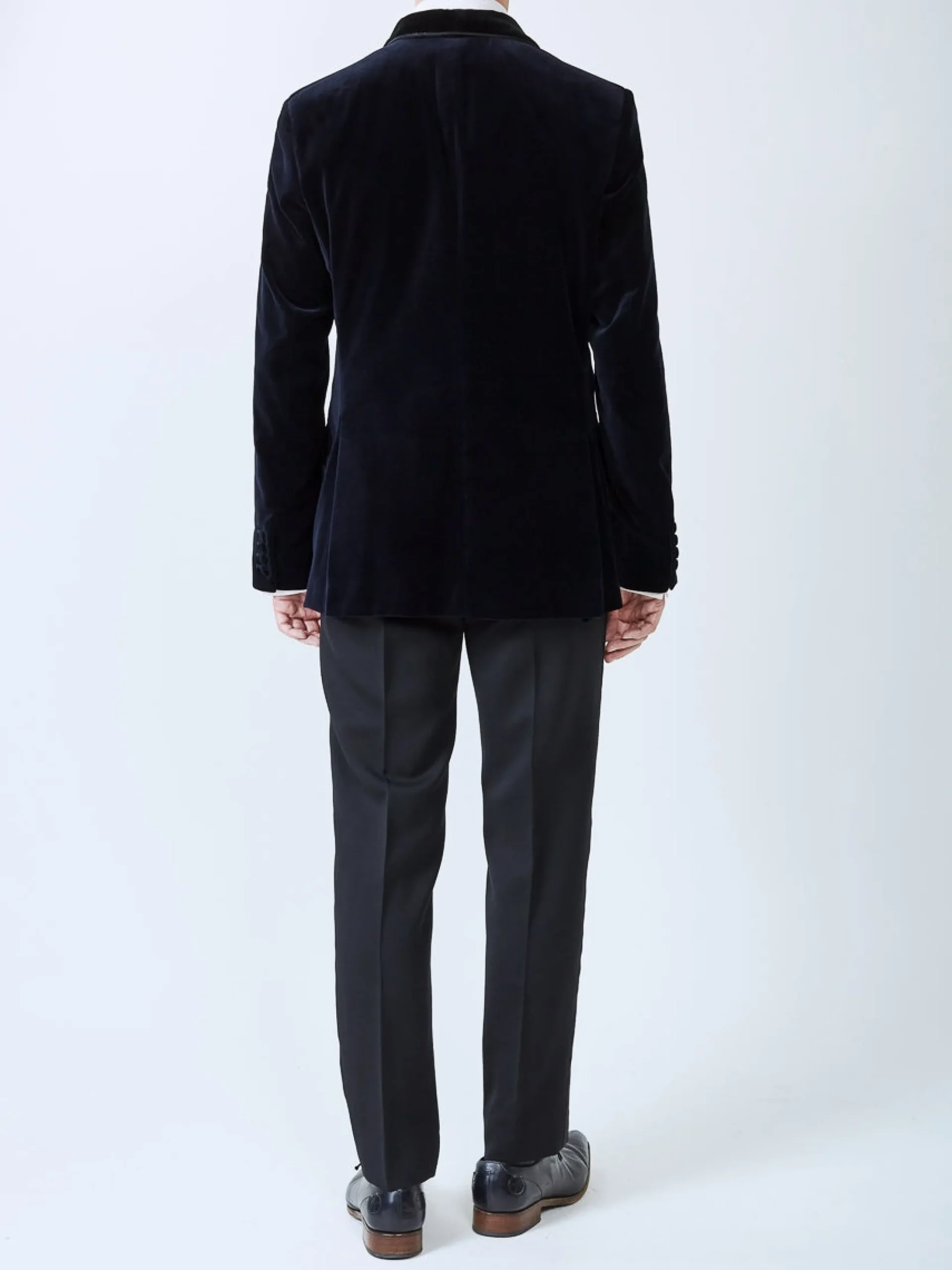 Favourbrook Navy Velvet Single Breasted Grosvenor Smoking Jacket- Eveningwear | Velvet Jackets