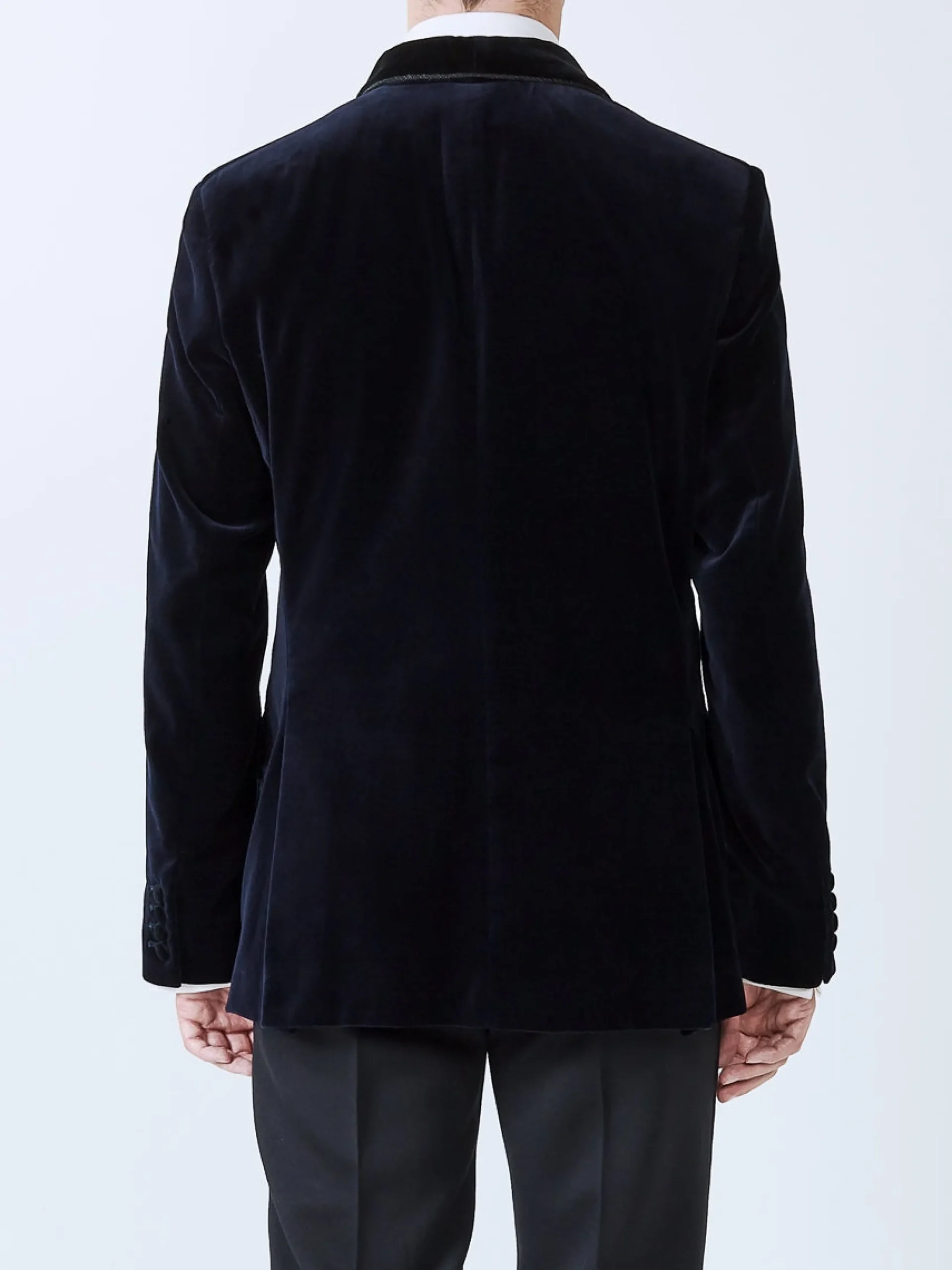 Favourbrook Navy Velvet Single Breasted Grosvenor Smoking Jacket- Eveningwear | Velvet Jackets