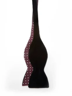 Favourbrook Navy Velvet with Burgundy Pickwick Contrast Large Party Bow Tie- Bow Ties