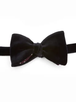Favourbrook Navy Velvet with Burgundy Pickwick Contrast Large Party Bow Tie- Bow Ties