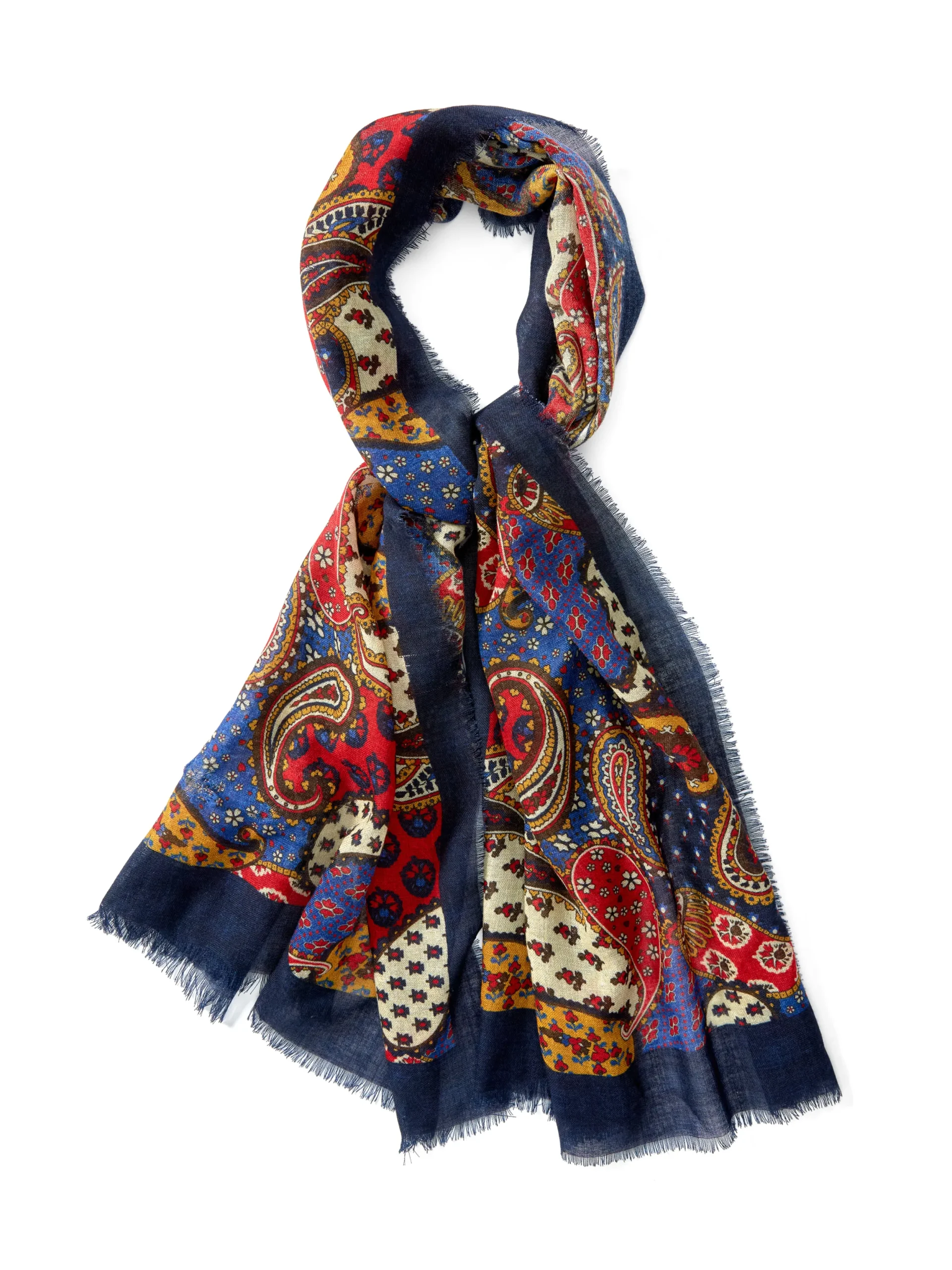 Favourbrook Navy Woodstock Wool Scarf- Scarves & Cravats
