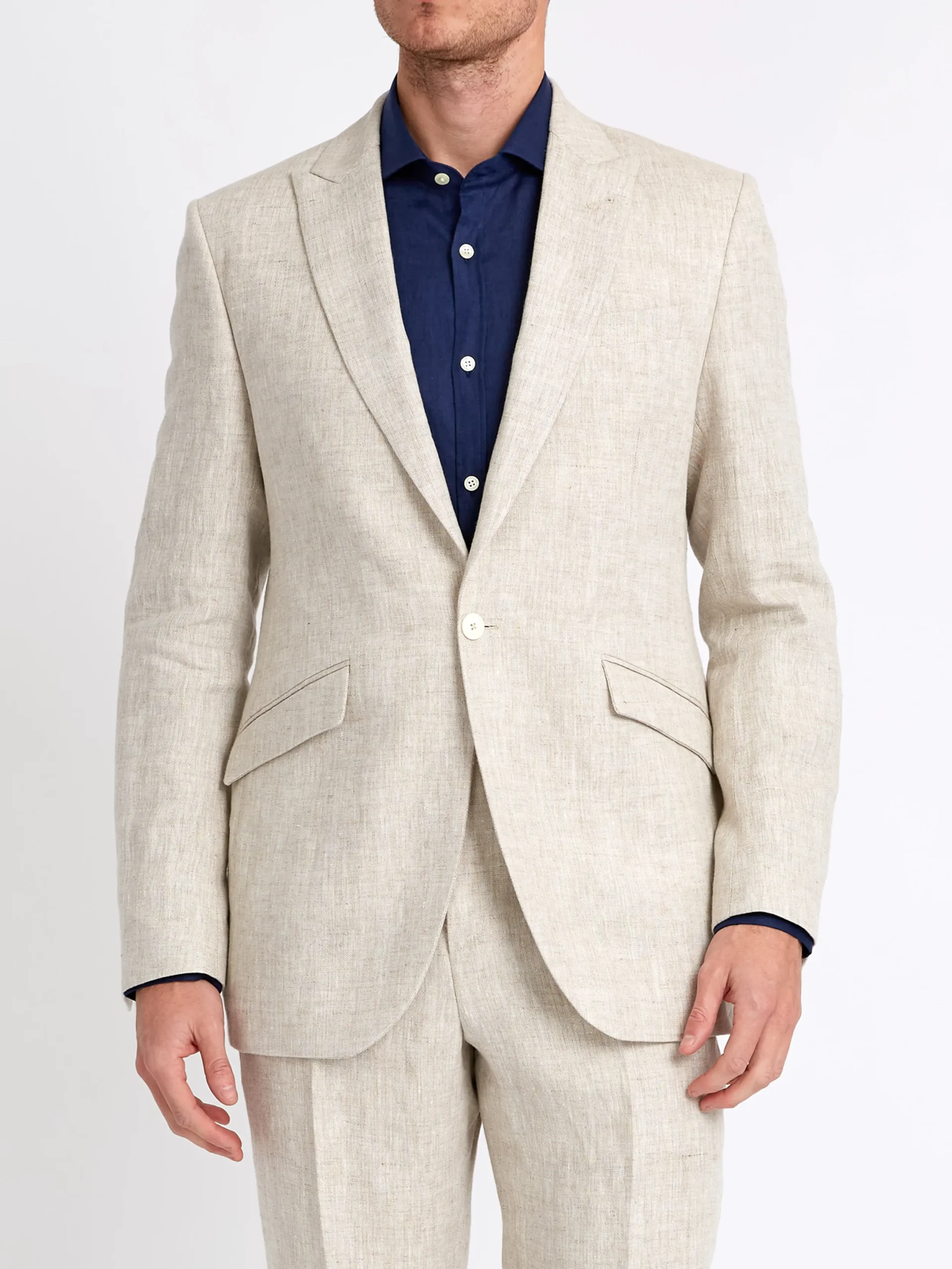 Favourbrook Oatmeal Allercombe Linen Ebury Jacket- Suits