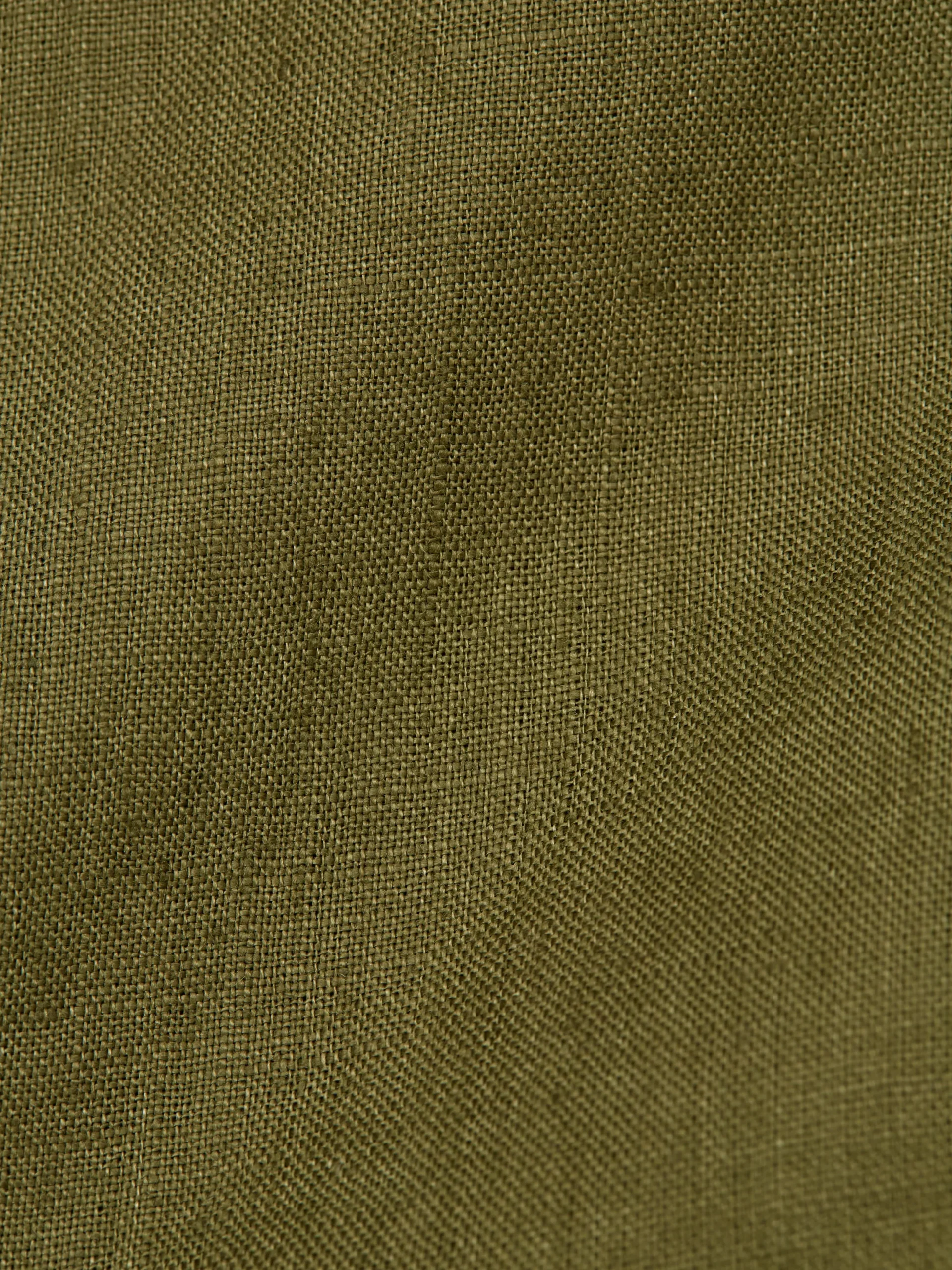 Favourbrook Olive Bridford Linen Cutaway Collar Shirt- Shirts