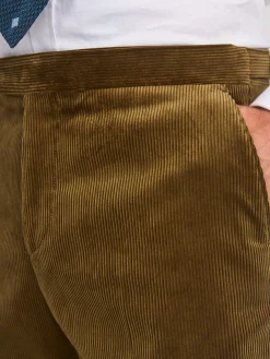Favourbrook Olive Hatfield Cord Dress Trouser- Trousers | Suits