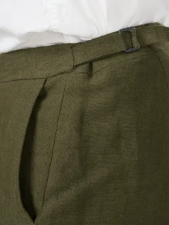 Favourbrook Olive Hembridge Linen Dress Trouser- Wedding Attire | Trousers