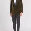 Favourbrook Olive Velvet Cotton Chaucer Jacket- Velvet Jackets | Dinner Jackets