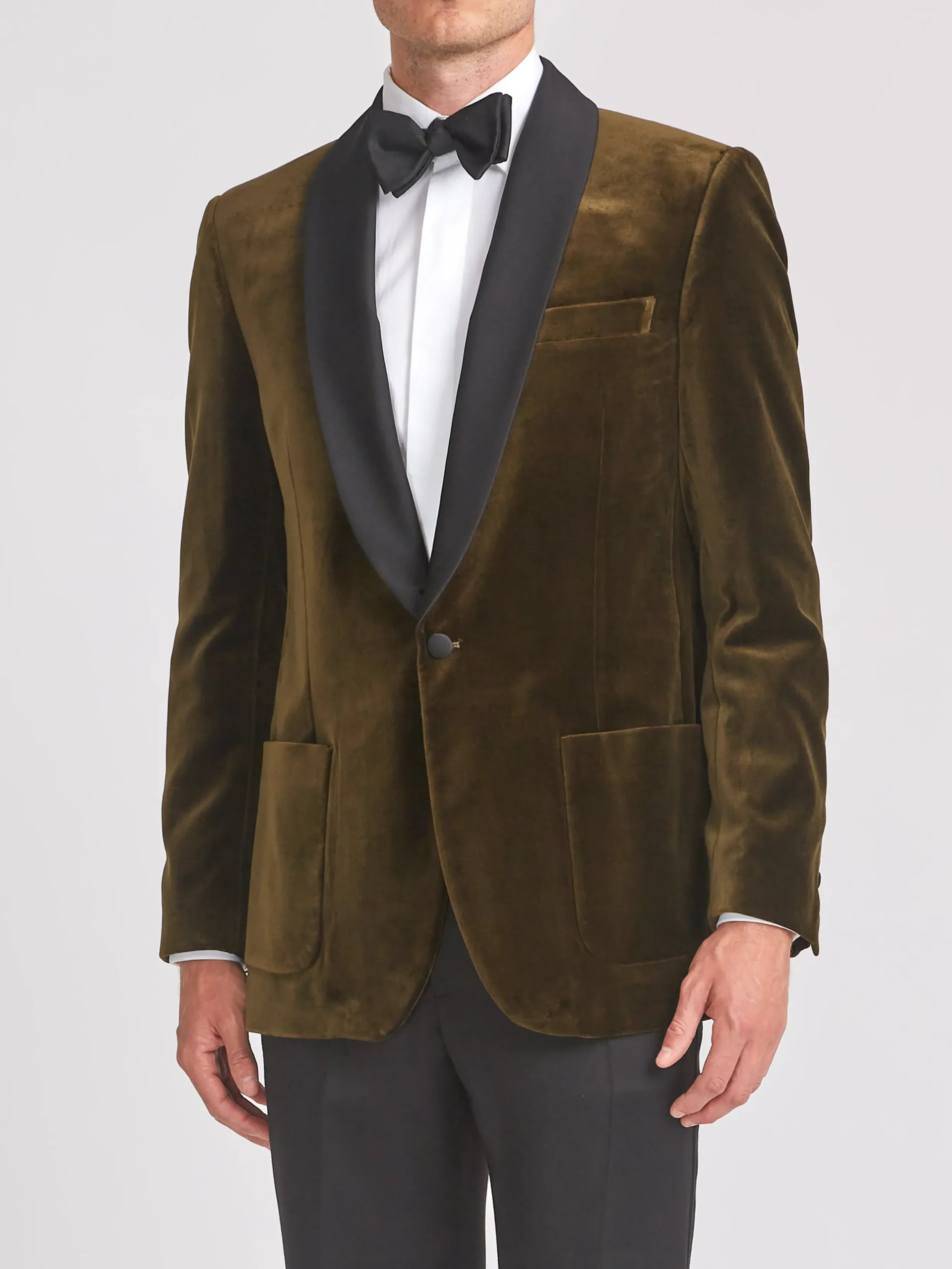Favourbrook Olive Velvet Cotton Chaucer Jacket- Velvet Jackets | Dinner Jackets
