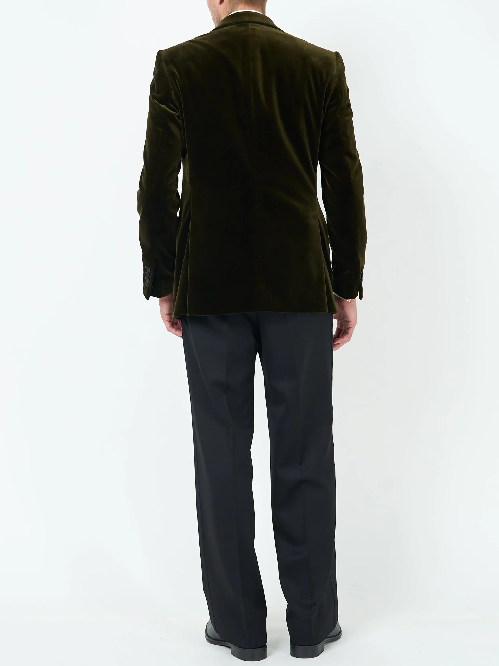 Favourbrook Olive Velvet Cotton Dinner Jacket- Occasionwear | Velvet Jackets
