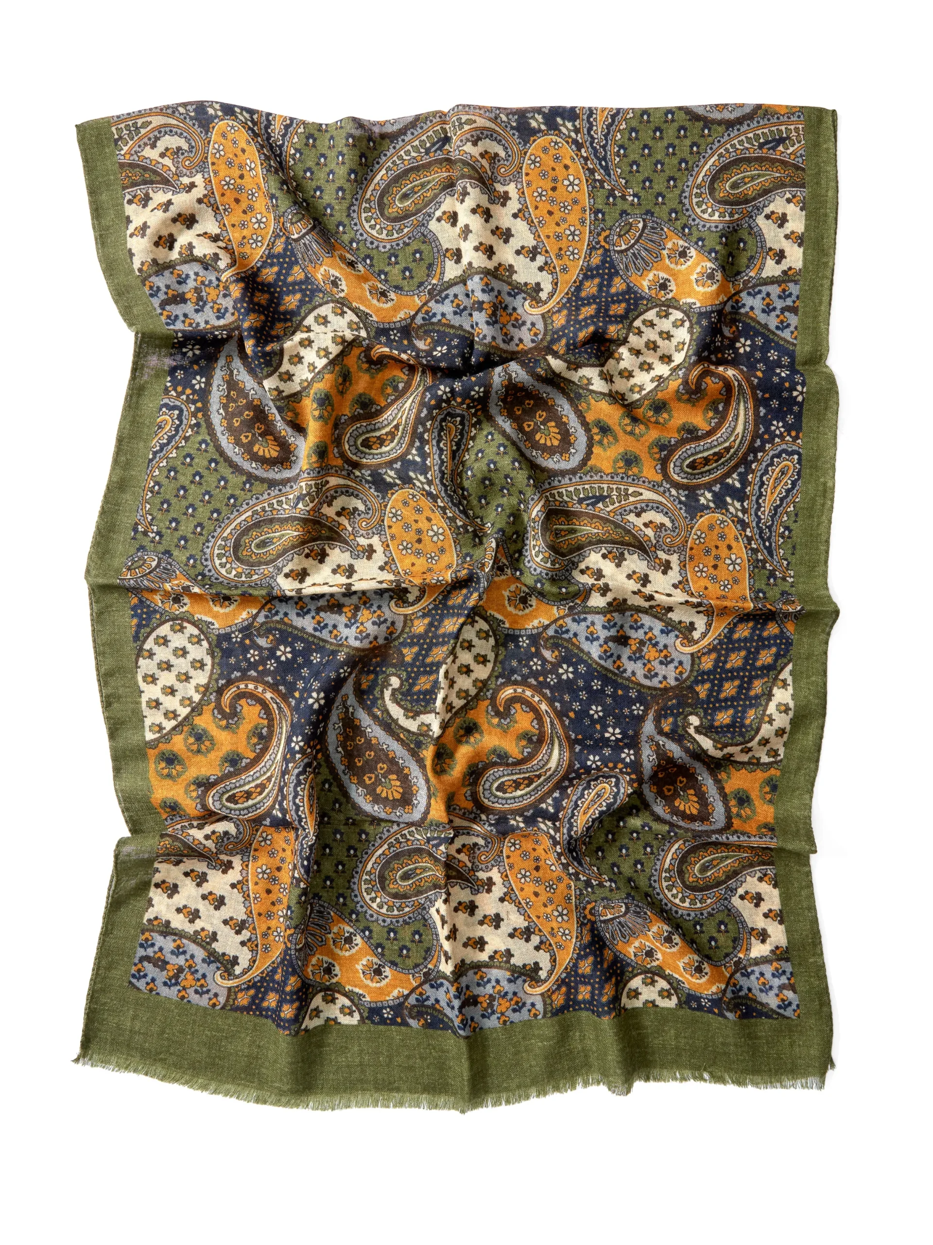 Favourbrook Olive Woodstock Wool Scarf- Scarves & Cravats