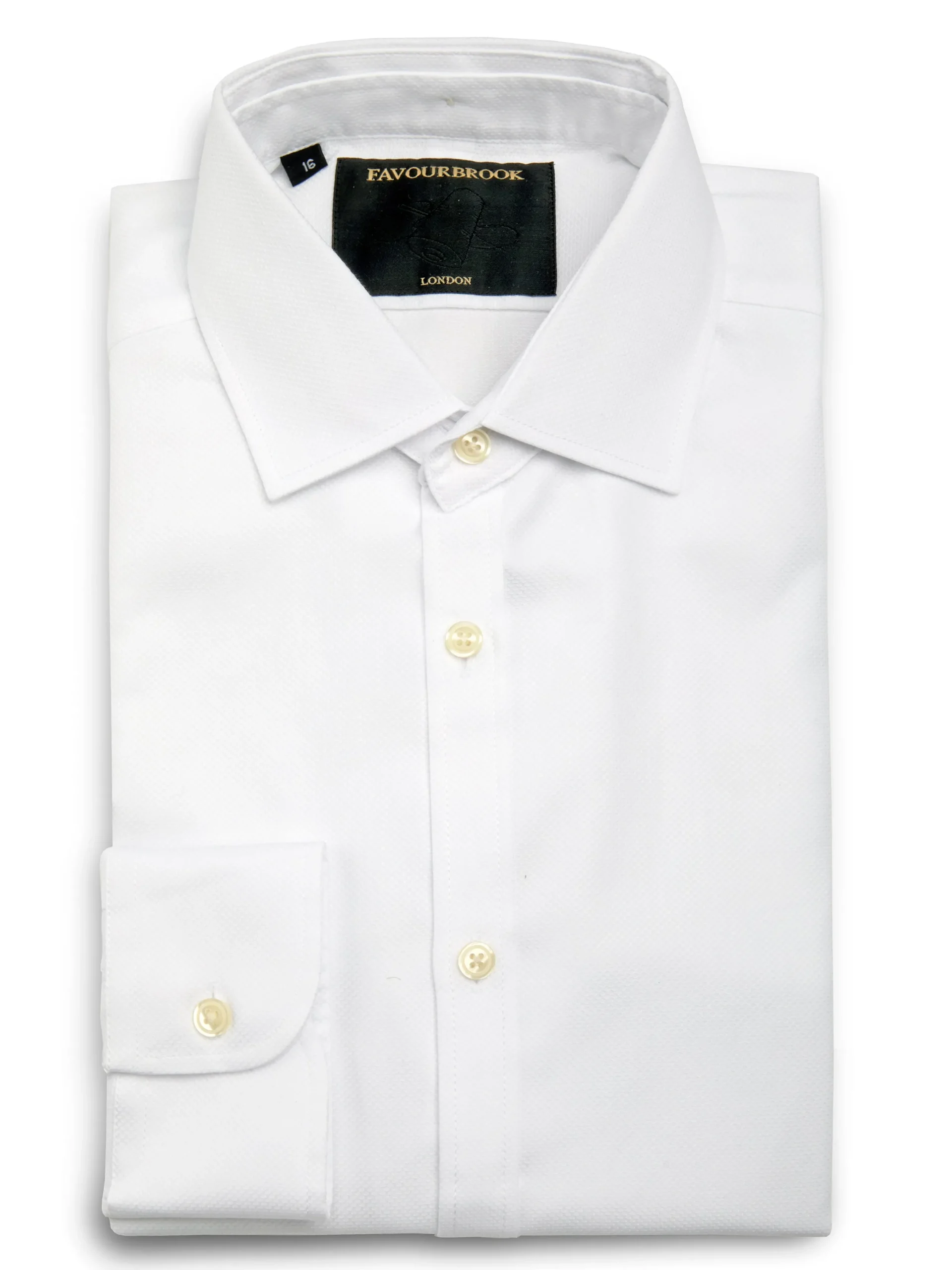 Favourbrook Oxford White Cotton Burlington Shirt- Shirts