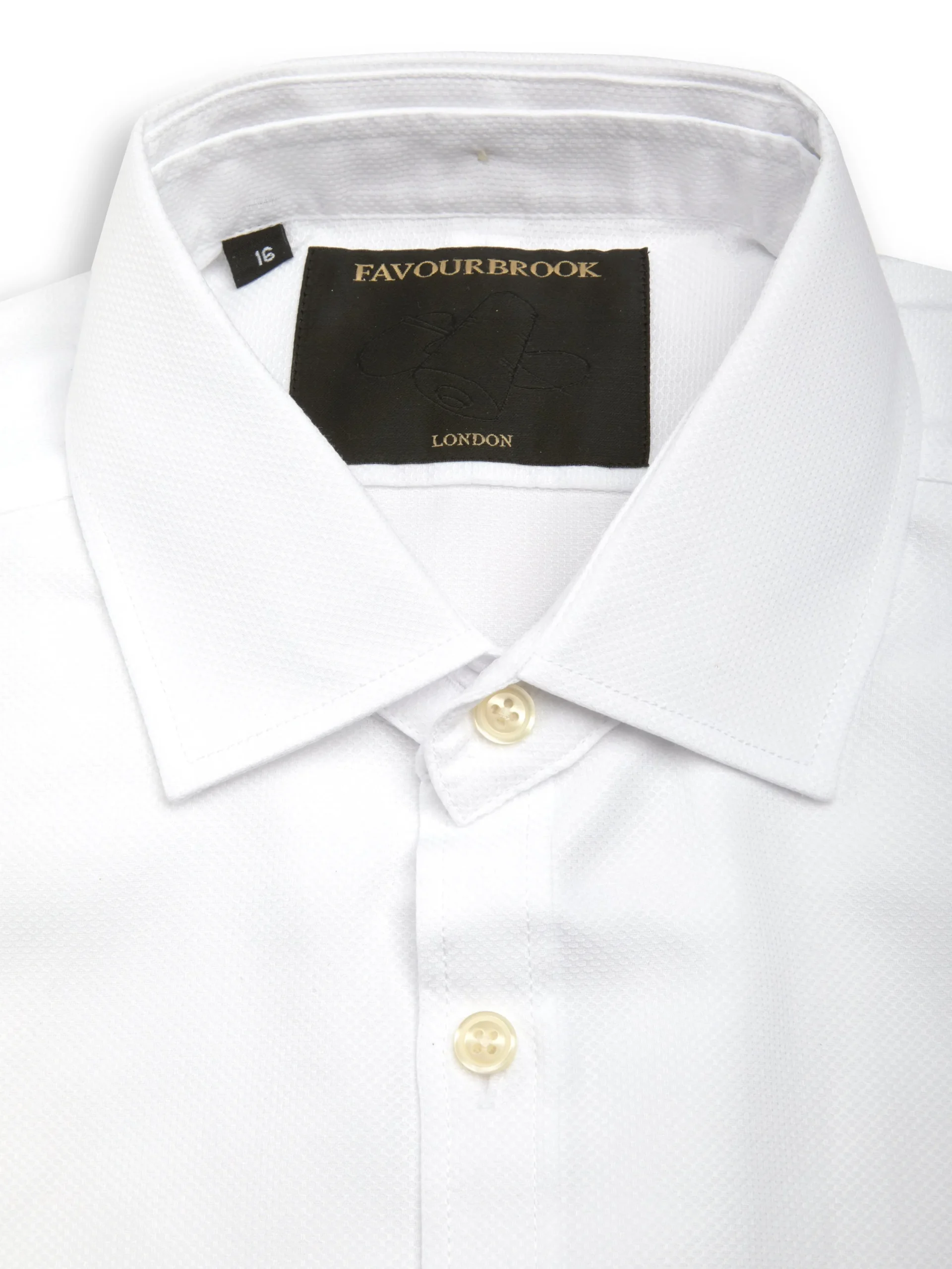 Favourbrook Oxford White Cotton Burlington Shirt- Shirts