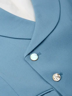 Favourbrook Pale Blue Gabardine Wool Double Breasted 8 Button Shawl Lapel Waistcoat- Wedding Attire | Double Breasted Waistcoats