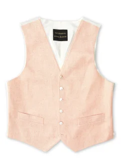 Favourbrook Pastel Pink Randwick Single Breasted 6 Button Piped Waistcoat- Waistcoats | Single Breasted Waistcoats