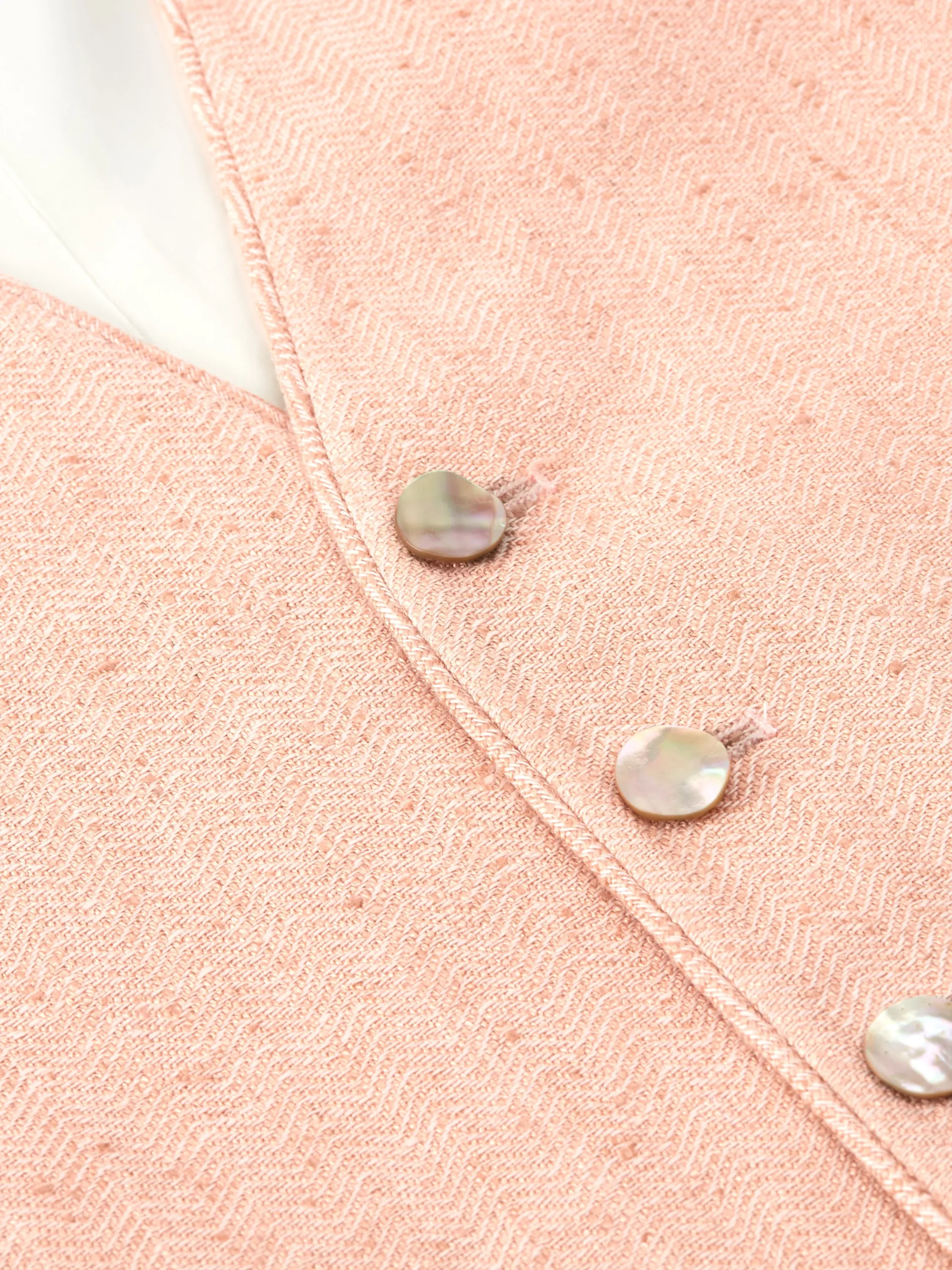 Favourbrook Pastel Pink Randwick Single Breasted 6 Button Piped Waistcoat- Waistcoats | Single Breasted Waistcoats